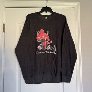 Meowy Christmas fleece lined sweater